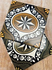 2 x Vintage 1960's Carter Poole Pottery 6" ceramic Tiles Studio Art mid century