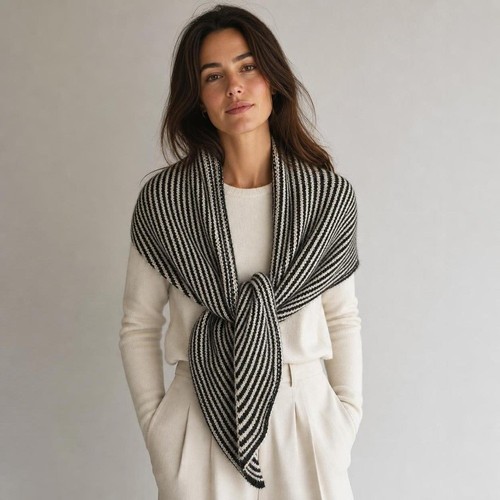 Elegant triangle striped scarf - elegant,