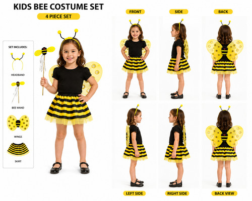 Kids bee costume piece set - bee,