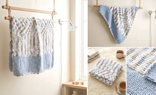 Knitted knit sofa throw - knit,