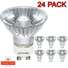 24 Pack 50w GU10 Long Life Halogen Reflector Lamp Dimmable Spot Light Bulb