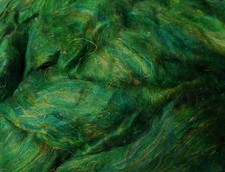Carded Sari Silk Green Shimmer