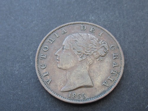 1855 victoria copper - copper, half