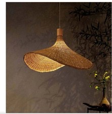 Bamboo Weaving Pendant Light Wicker Lampshade Rattan Handwoven Hanging Lamp