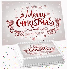 MERRY CHRISTMAS ICING EDIBLE