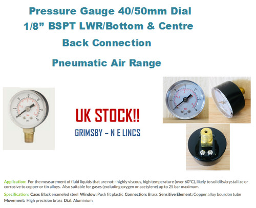Pressure gauge 40mm 50mm - gauge, /