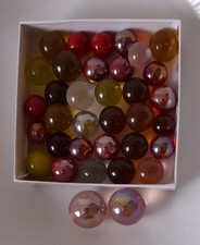 35 Glass Marbles Lot - Simple