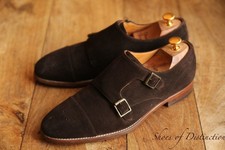 Paul Smith Brown Suede Brass Double Monk Shoes Men's UK 8 EU 42 US 7