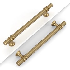 Coinkoly 10 Pack 6.25 inch 160mm Champagne Gold Cabinet Pulls Knurled Handles