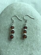 Genuine Baltic Amber Earrings - 925 Sterling Silver + Gift Bag - Free P&P