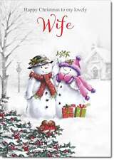 Doodlecards Wife Christmas Card Snowman Couple