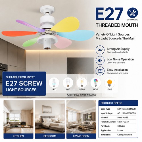 E27 remote ceiling fan - e27,