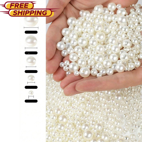 1950pcs faux pearl beads bulk - 1950pcs,