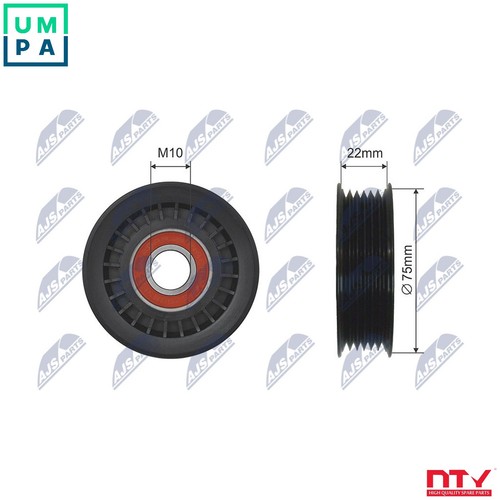 Deflectionguide pulley vribbed - deflectionguide,
