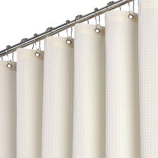 BTTN 182 x 244cm Drop Long Waffle Shower Curtain, Extra Long Mould Proof Resista