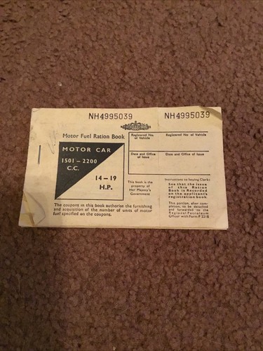 Motor fuel ration - ration, book