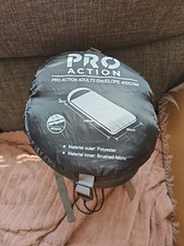 Pro Action 400GSM ADULTS Envelope Sleeping Bag - Black/ Grey