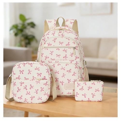 3pcs pink bow backpack - 3pcs,