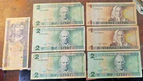 1994 lithuania banknotes - lithuania,