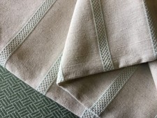 125 cm x 138 cm   Ian Mankin  hopsack  stripe   Remnant  linen mix MiNT GREEN