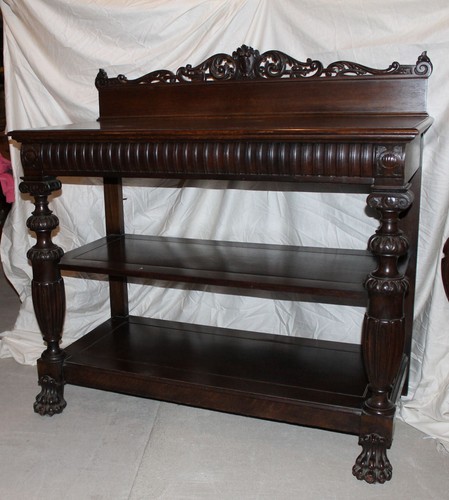 Antique fancy oak server - fancy,