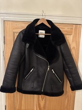 Zara Black Faux Leather Biker