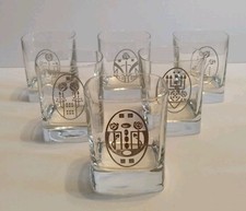 6 Rennie Mackintosh Crystal Square Whisky Glasses Classic Mackintosh Pattern
