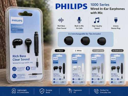 Philips 5mm wired earbuds - philips, 3.5mm