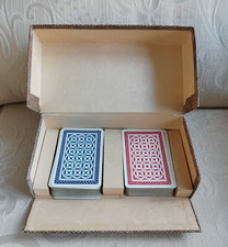 VINTAGE BRIDGE SET - De La Rue Playing Cards in Faux Lizard Box 1950s