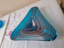 Rare Murano Cigar Astray Barovier & TOSO GOLD Aventurine Swirls Glass Ashtray