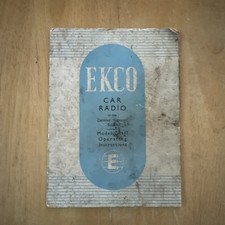 Vintage Car Radio Operating Instructions 1950’s EKCO  Automobilia