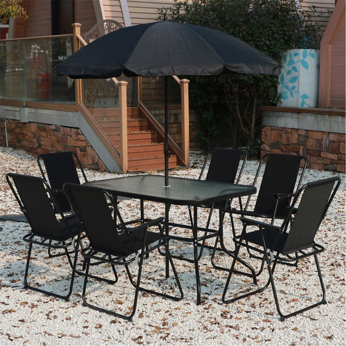 Piece glass top patio dining - 7-piece, glass-top