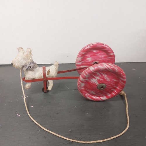 Vintage pull along - dog, cart