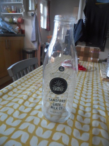 Old sandford gate milk bottle - old,