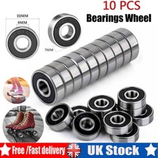 10PCS 608 2RS Rubber Sealed Bearings 8mm X 22mm X 7mm Deep Groove Ball Bearings