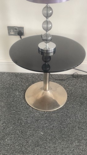 Round indoor side table - table, black