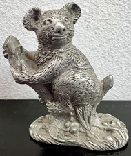 Royal Selangor Pewter Koala Bear Hugging a Branch Figurine - Signed by S. Brett