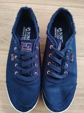 Used BOBS Skechers Women's Memory Foam Navy Blue Trainers Shoes 5.5