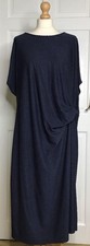 Ladies JD Williams Navy Seersucker Like Fabric With Side Twist Dress - Sz 22