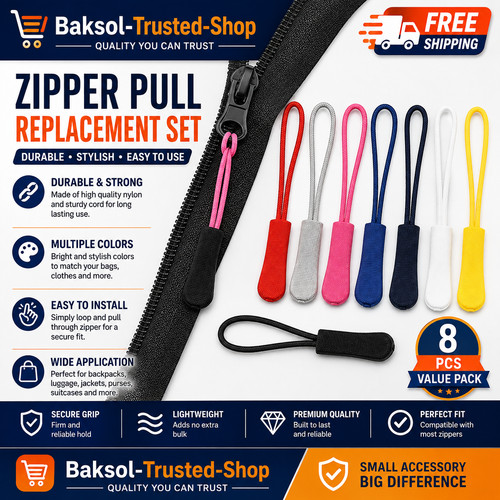10pc zipper pulls detachable - pulls,