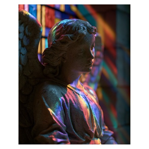 Angel statue stained - statue, glass