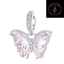 🩷 Transparent Butterfly Dangle Charm S925 Genuine Sterling Silver 🩷 