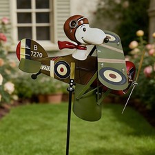 2D Snoopy Pilot Flying Biplane