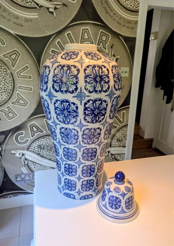 Vintage large blue - vintage, white