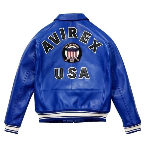 Men avirex blue real - avirex, leather