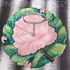 Vintage majolica cake stand - majolica,
