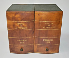 ANTIQUE FRENCH DUMMY/ FAUX BOOKS SECRET SAFE STATIONERY STORAGE BOX PAIR 1862