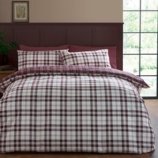 Catherine Lansfield Kelso Tartan Check Duvet Cover Bedding Set Plum/Purple