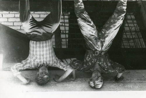 Upside down handsome young men