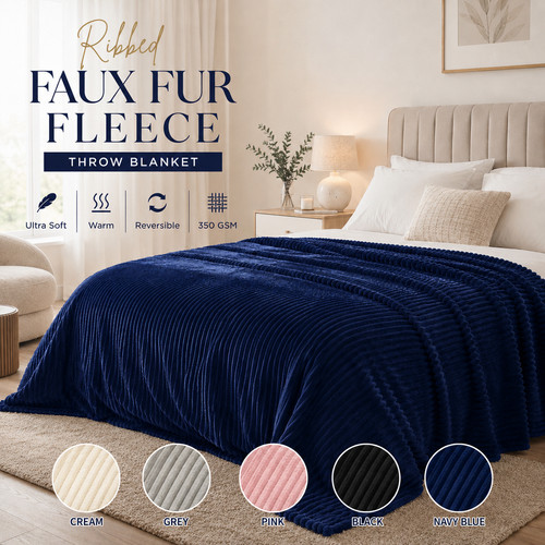 Ribbed faux fur - fur, blanket